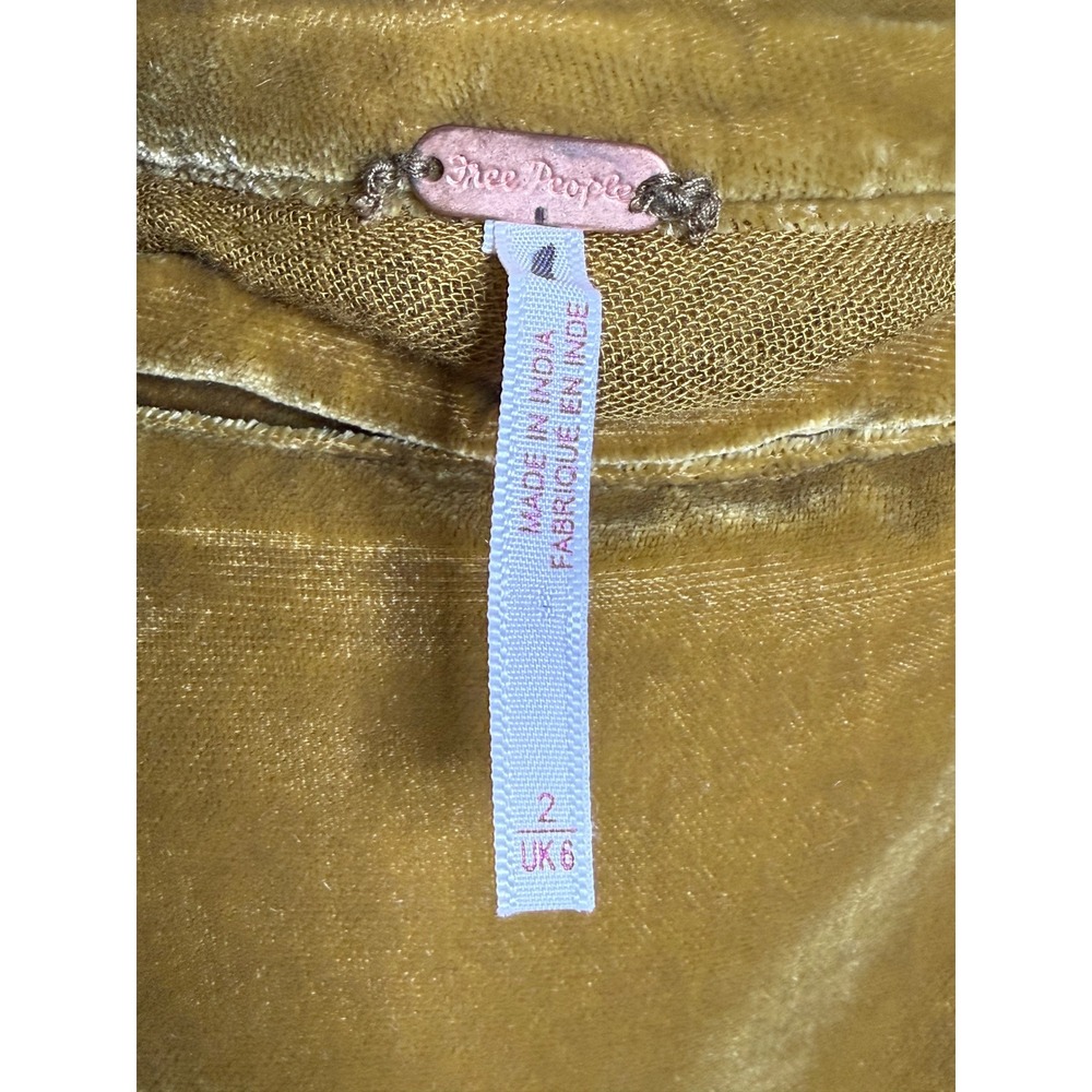 Free People Goldenrod Velvet Mini Skirt - Picture 3 of 4